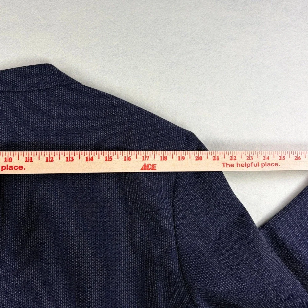 Pal Zileri Italy Mens Navy Blue Wool Double Breasted Pinstripe Suit 42R 36x30